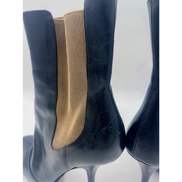 Dries Van Noten Black Heeled Leather Boots EUC Sz 9 - Picture 11 of 12